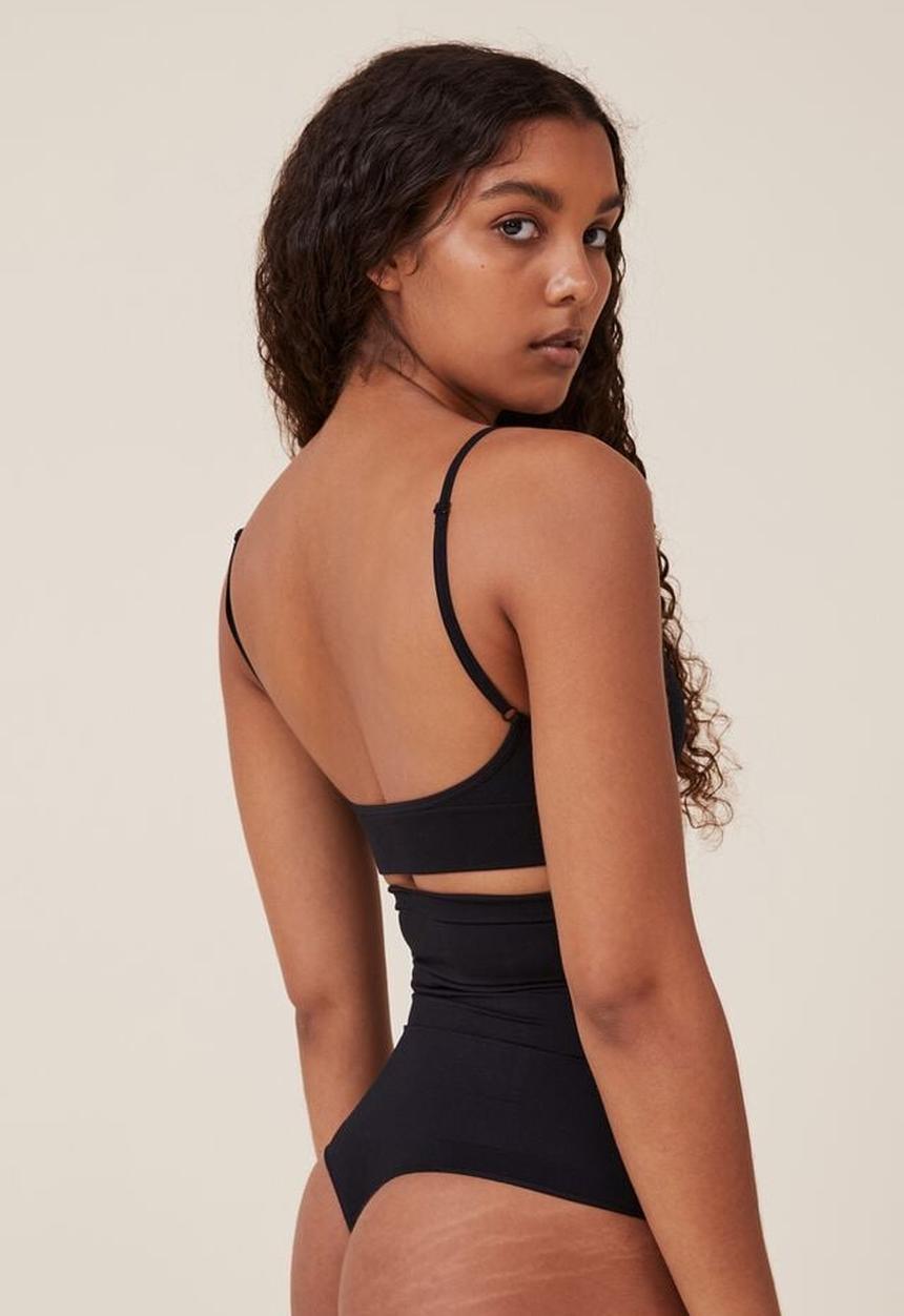 Cotton On - Shapewear seamless low back bralette - black