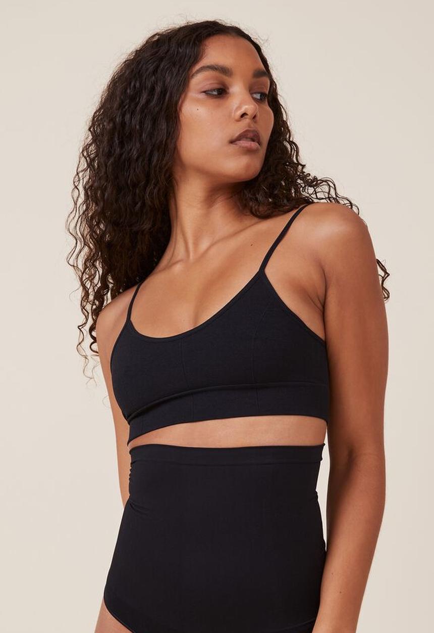 Cotton On - Shapewear seamless low back bralette - black
