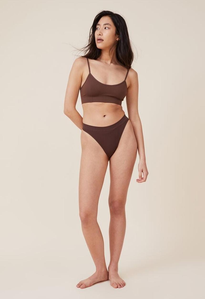 Cotton On - Shapewear seamless low back bralette - espresso