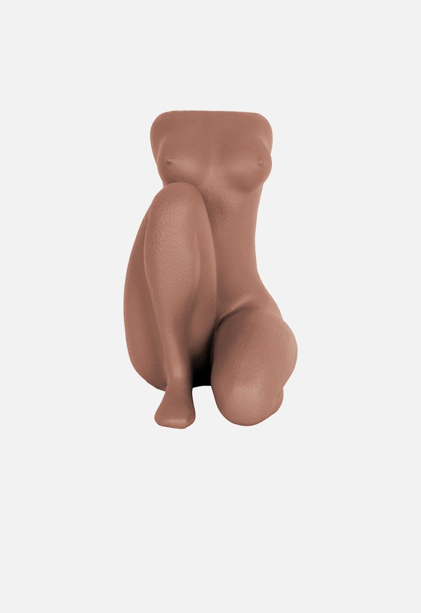 Present Time - Sitting lady vase - terracotta orange