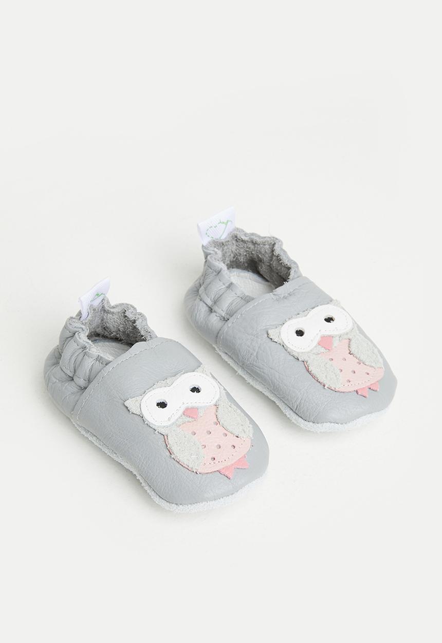 Pitta-Patta Shoes - Owl girls shoes - grey