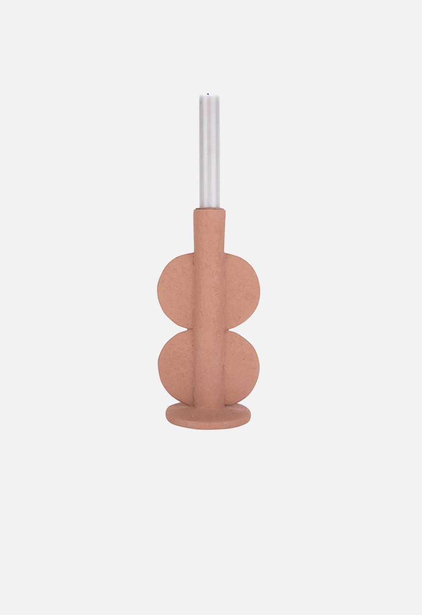 Present Time - Double bubble candle holder - terracotta