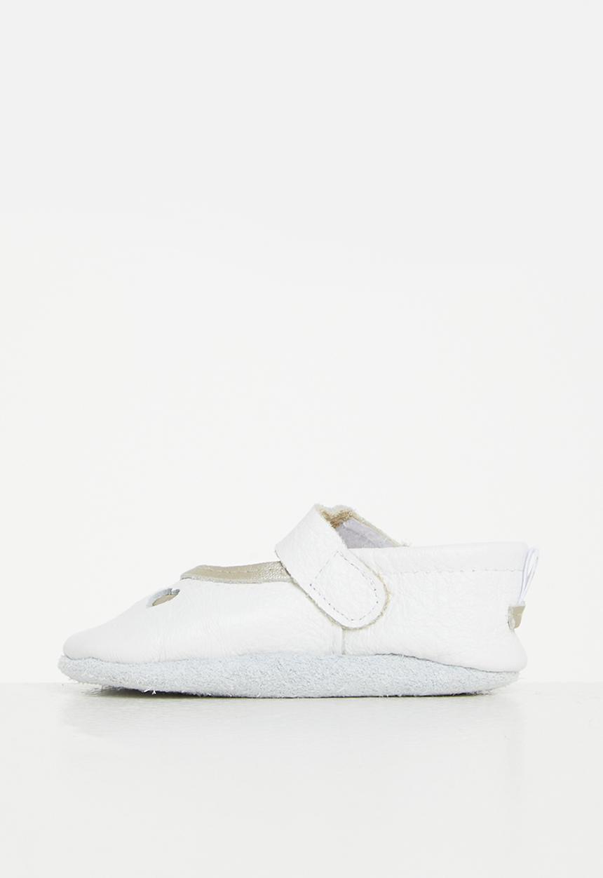 Pitta-Patta Shoes - Girls heart shoes - white/gold