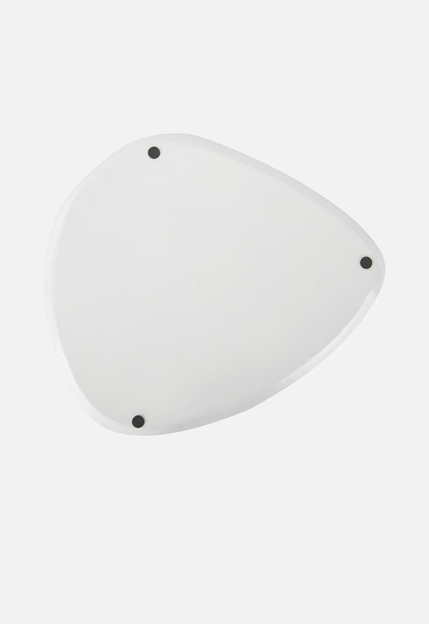 Present Time - Marble look tray - white