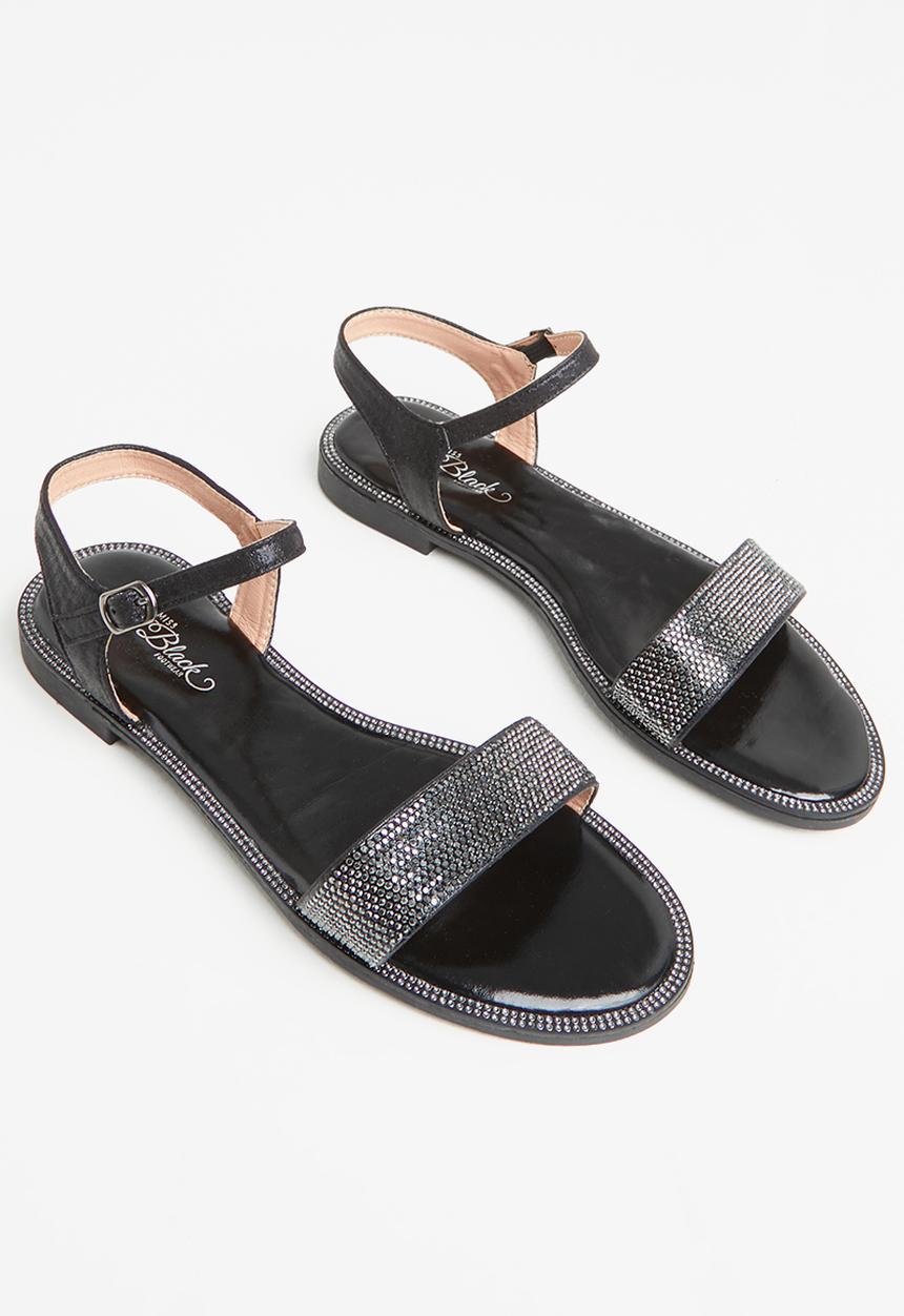 Miss Black - Murano14 ankle tie sandal - black
