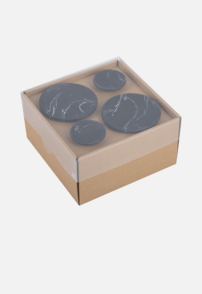 Present Time - Marble look hook set - black