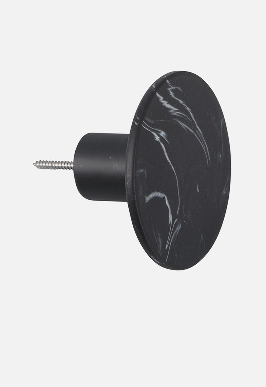 Present Time - Marble look hook set - black