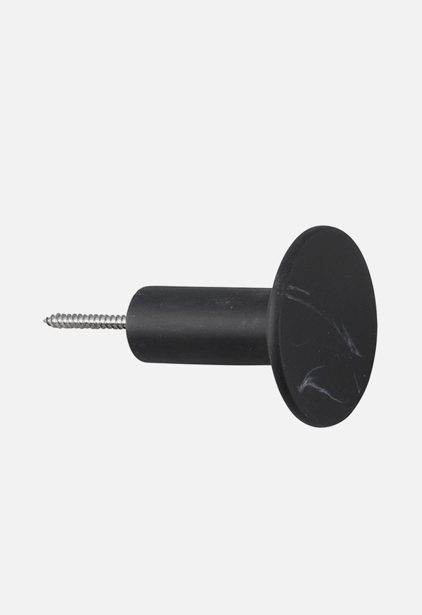 Present Time - Marble look hook set - black