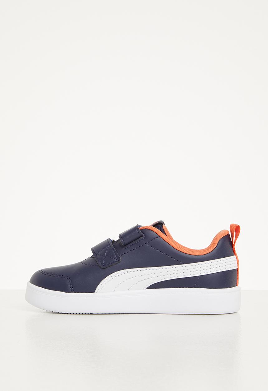 PUMA - Courtflex v2 v ps - peacoat - puma white - nasturtium