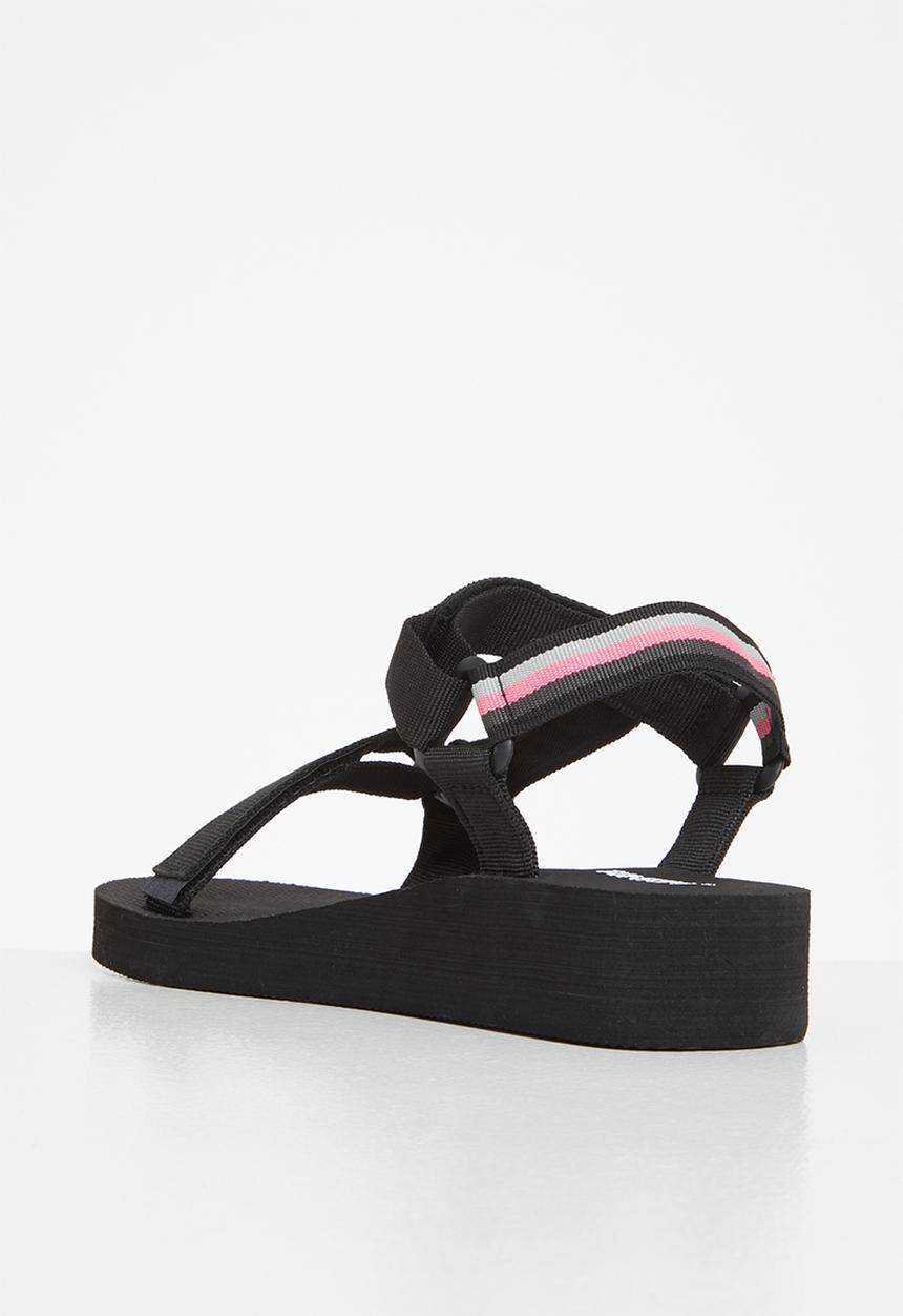 Tom Tom - Rainbow chunky flatform sandal - black multi