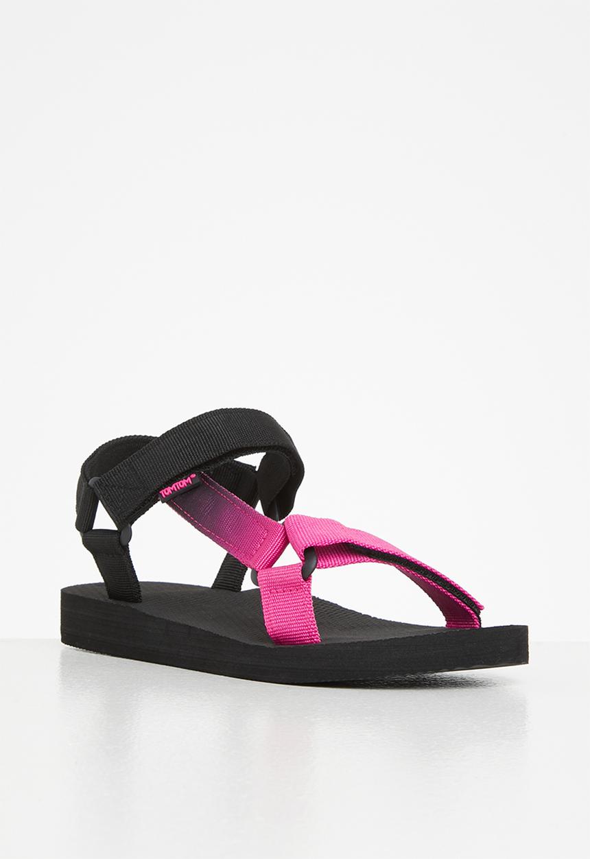 Tom Tom - Dream fade velcro strap sandal - pink & black