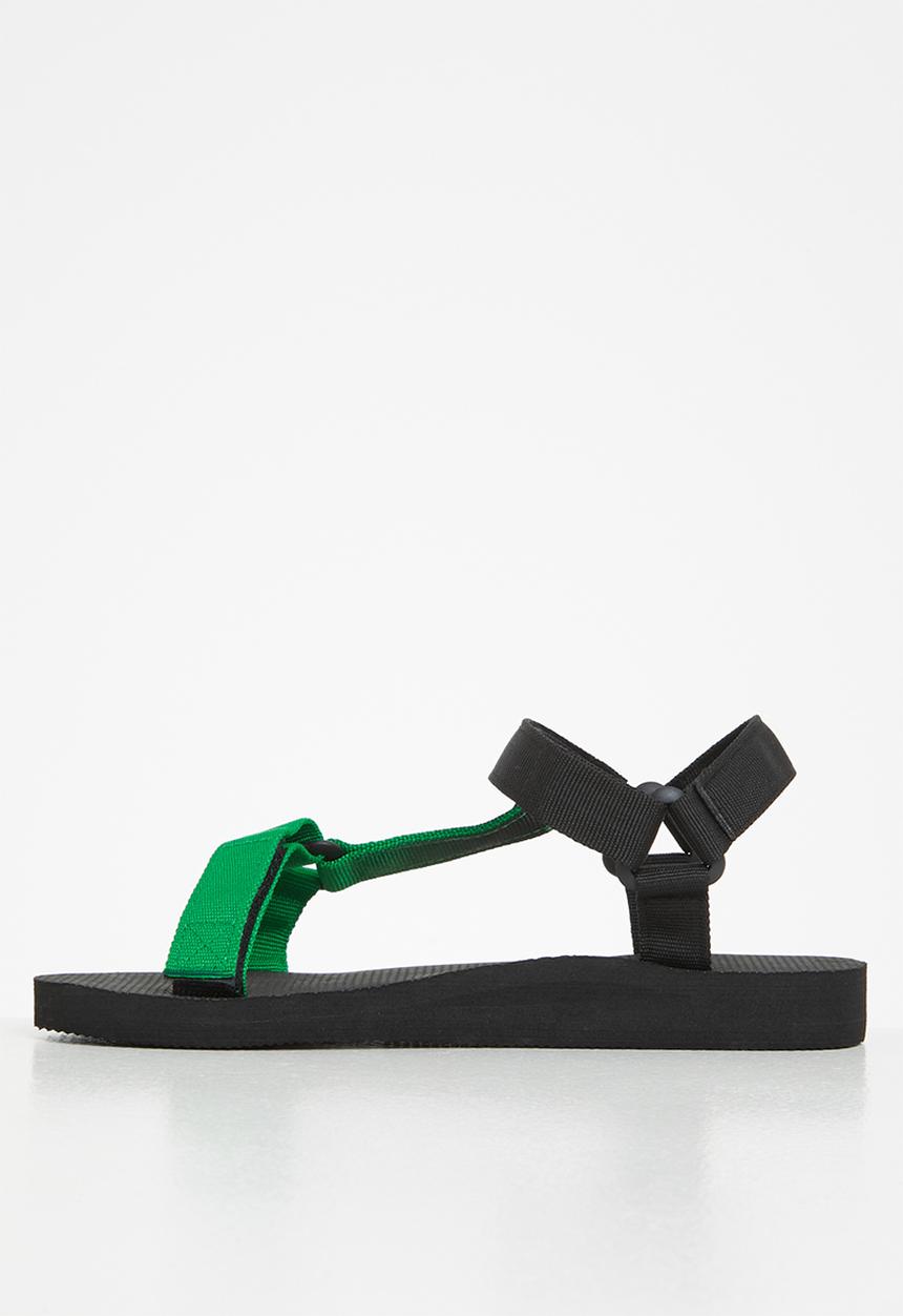 Tom Tom - Dream fade velcro strap sandal - green & black