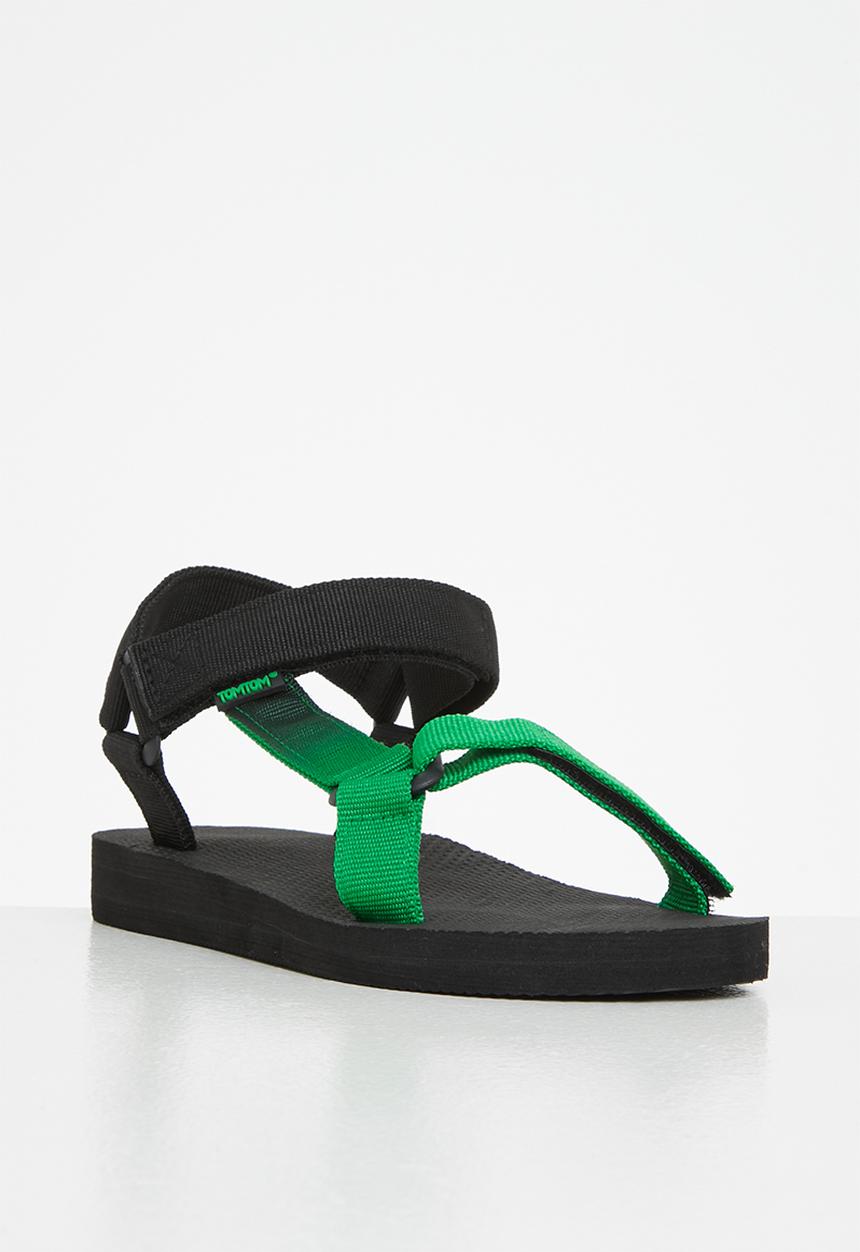 Tom Tom - Dream fade velcro strap sandal - green & black