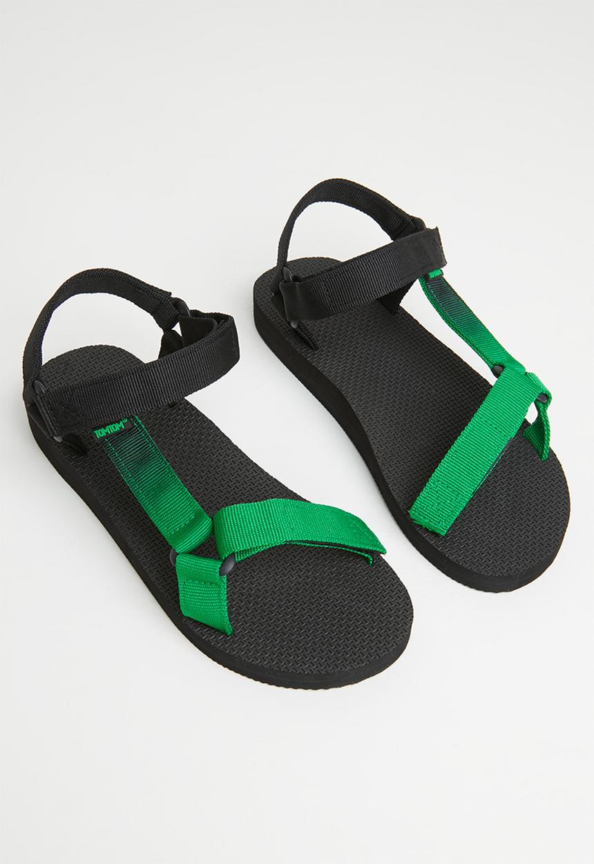 Tom Tom - Dream fade velcro strap sandal - green & black