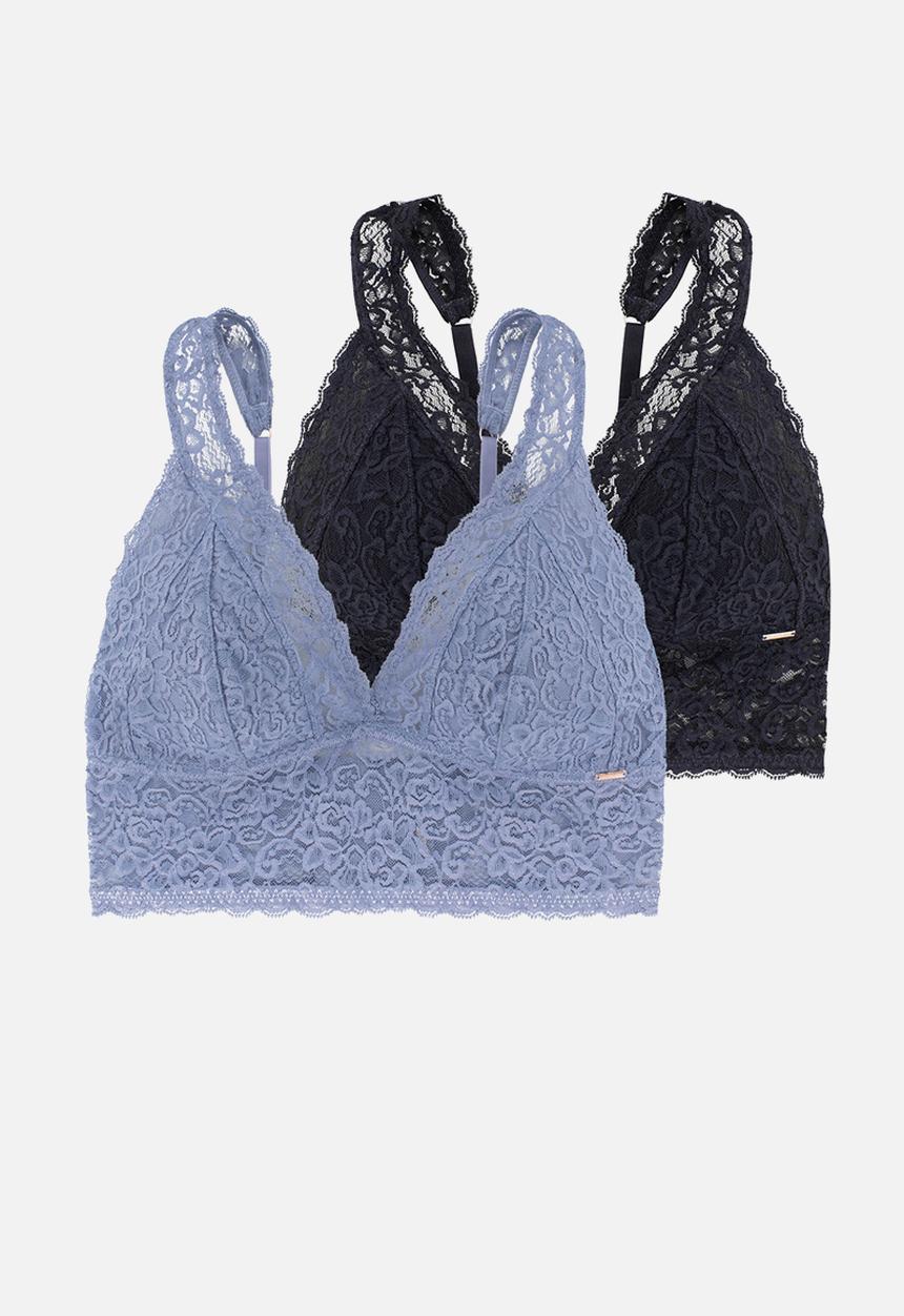 DORINA - Lana/eco 2pack light padded bralette - blue & ink