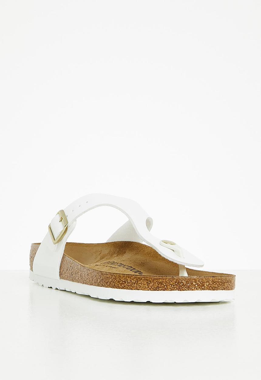 Birkenstock - Gizeh birko-flor patent regular - white