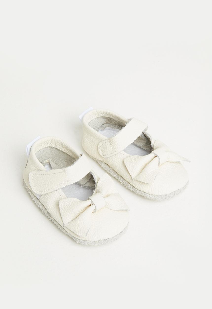 Pitta-Patta Shoes - Baby girls bow pump - ivory