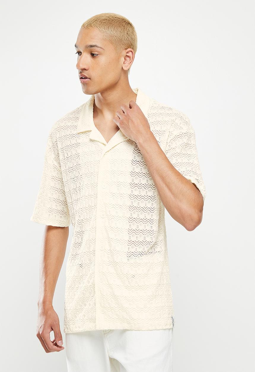 Jonathan D - Men's woven shirt - cream