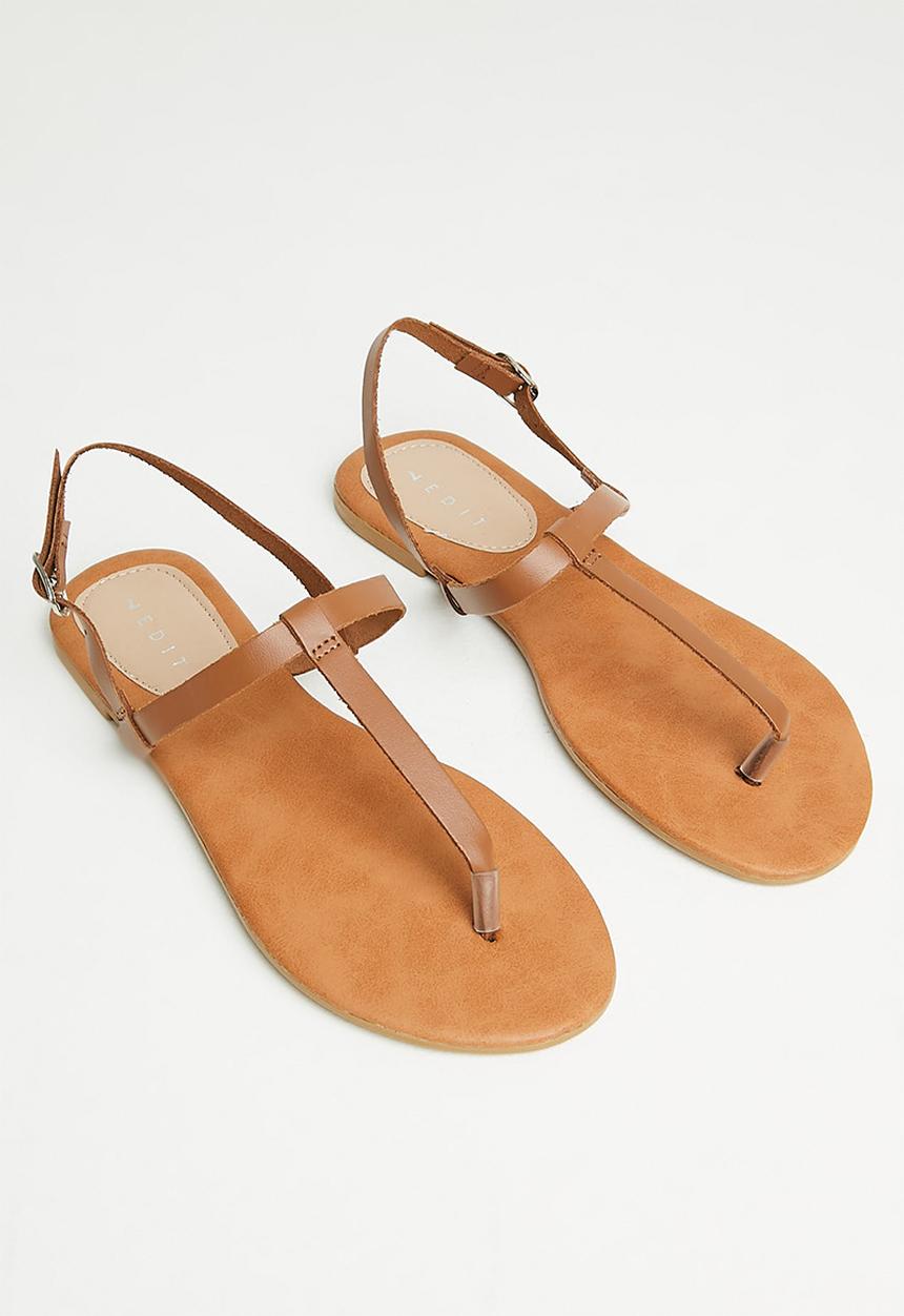 edit - Nadia leather thong - tan