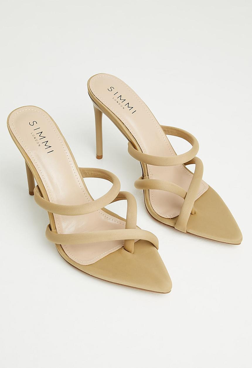 SIMMI London - Joella - 3 toe loop stiletto mule - beige