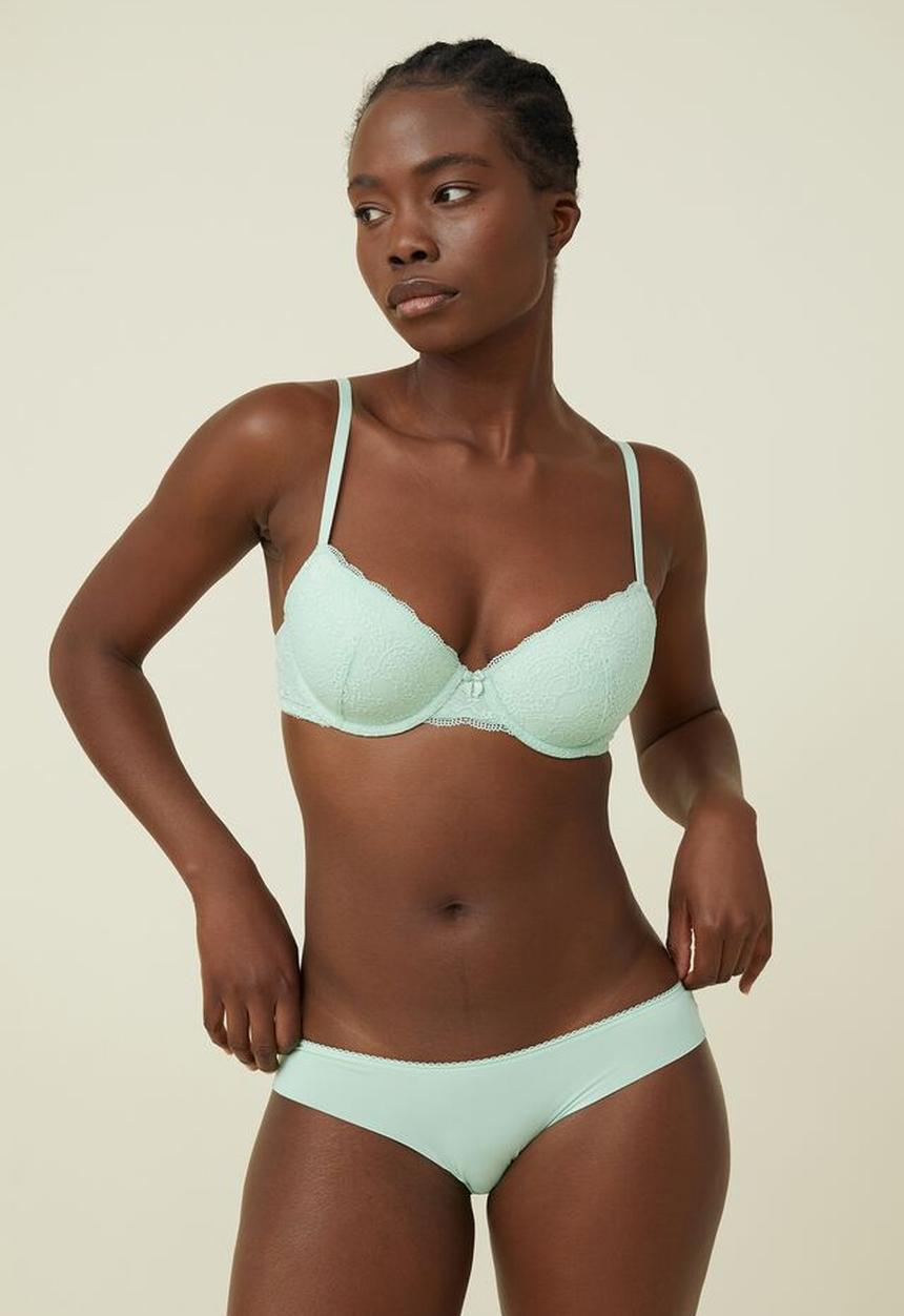 Cotton On - Ultimate comfort lace bikini brief - cameo green