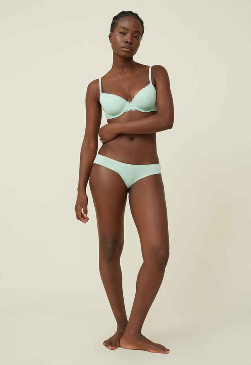 Cotton On - Ultimate comfort lace bikini brief - cameo green
