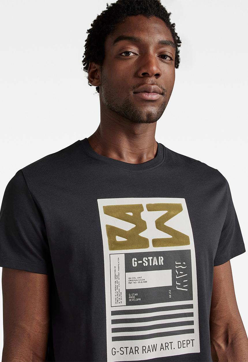 G-STAR - Flock gr r t - dark black