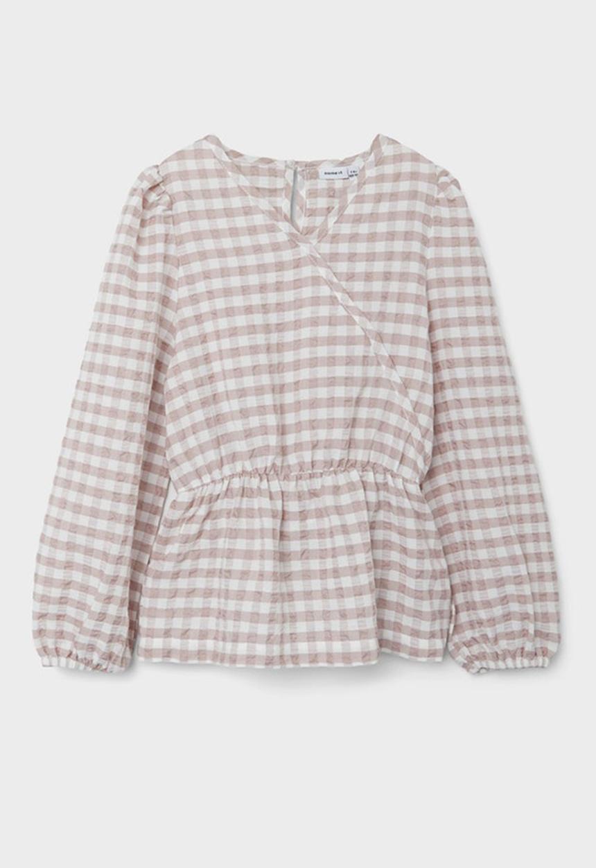 Name It - Girls puff sleeve blouse - beige