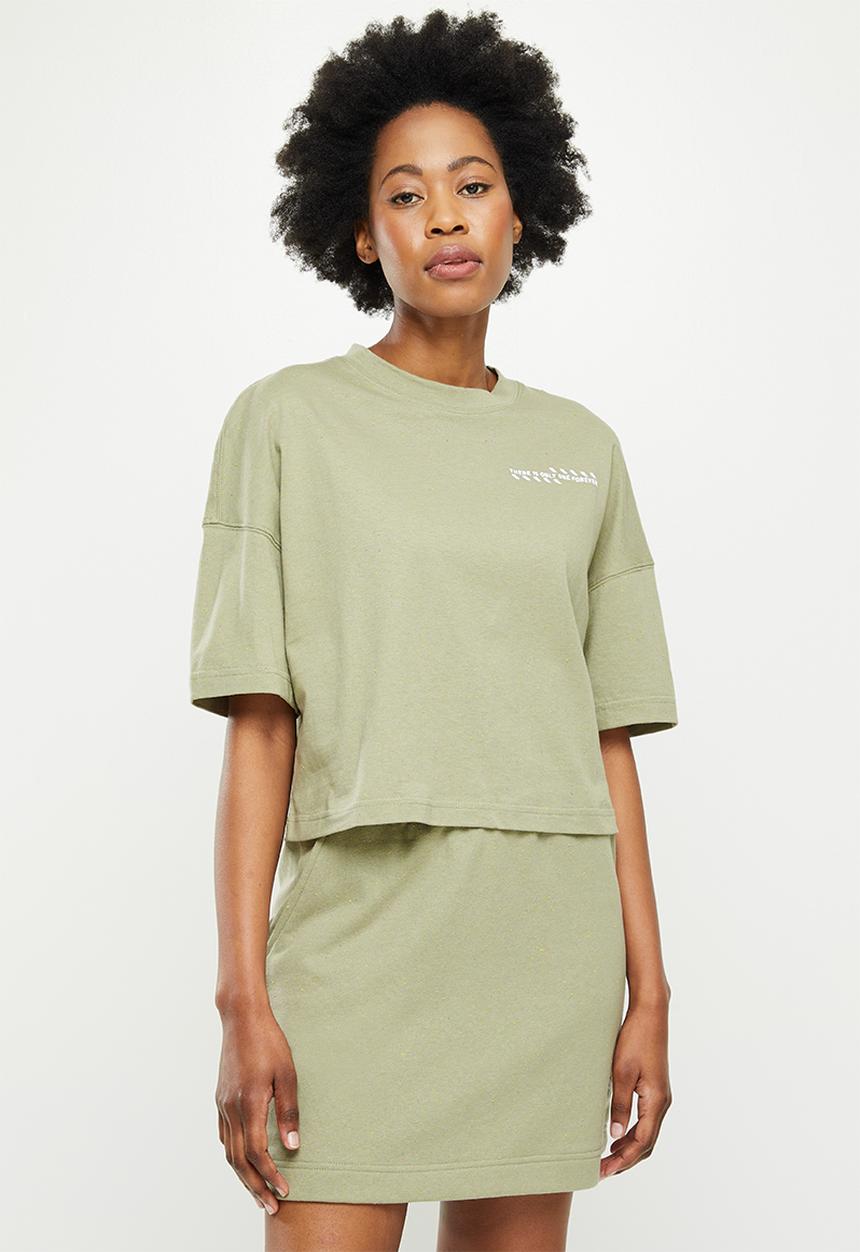 PUMA - Re: collection relaxed tee - pebble gray heather