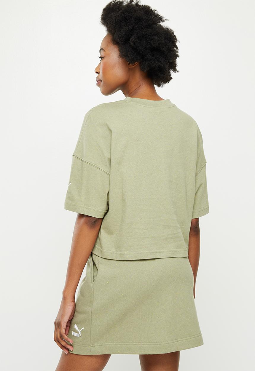 PUMA - Re: collection relaxed tee - pebble gray heather