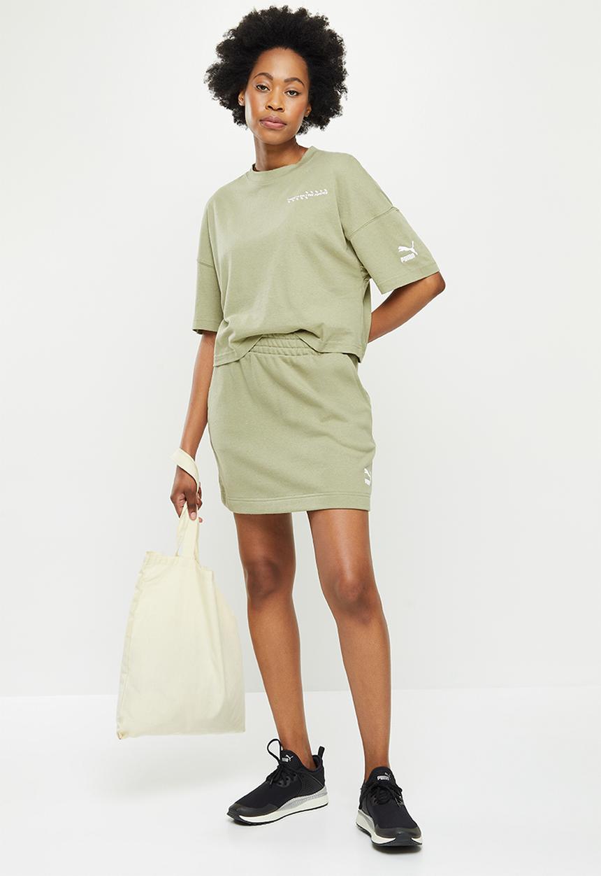 PUMA - Re: collection relaxed tee - pebble gray heather