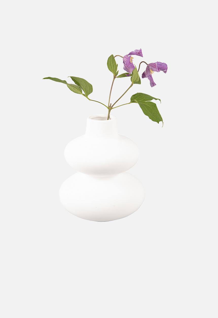 Present Time - Eminent circles vase small - white