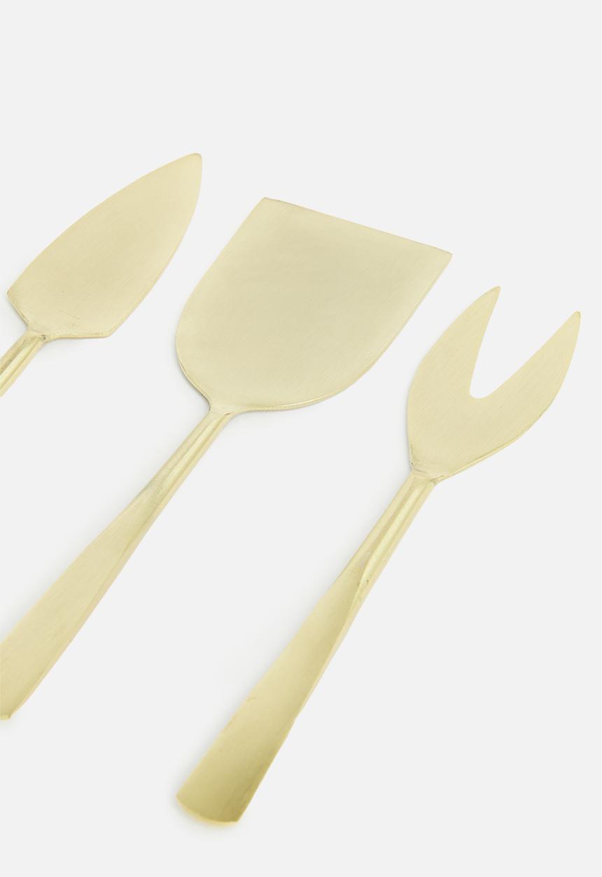Sixth Floor - Seek cheese knife set - gold