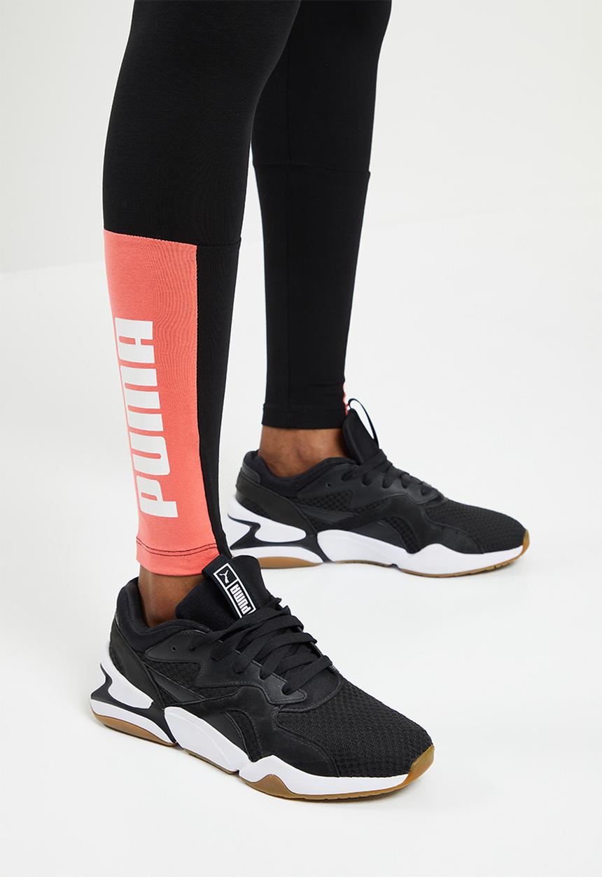 PUMA - Puma power colorblock leggings - puma black / salmon