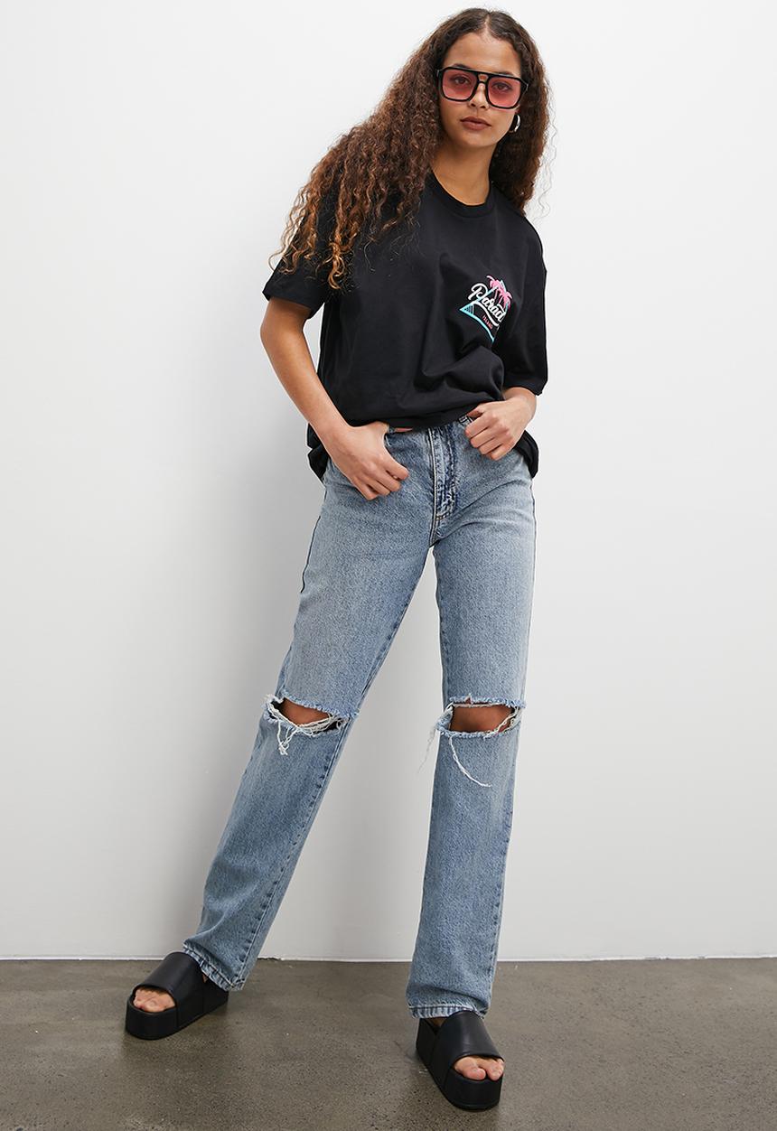 Blake - Graphic oversized tee - black