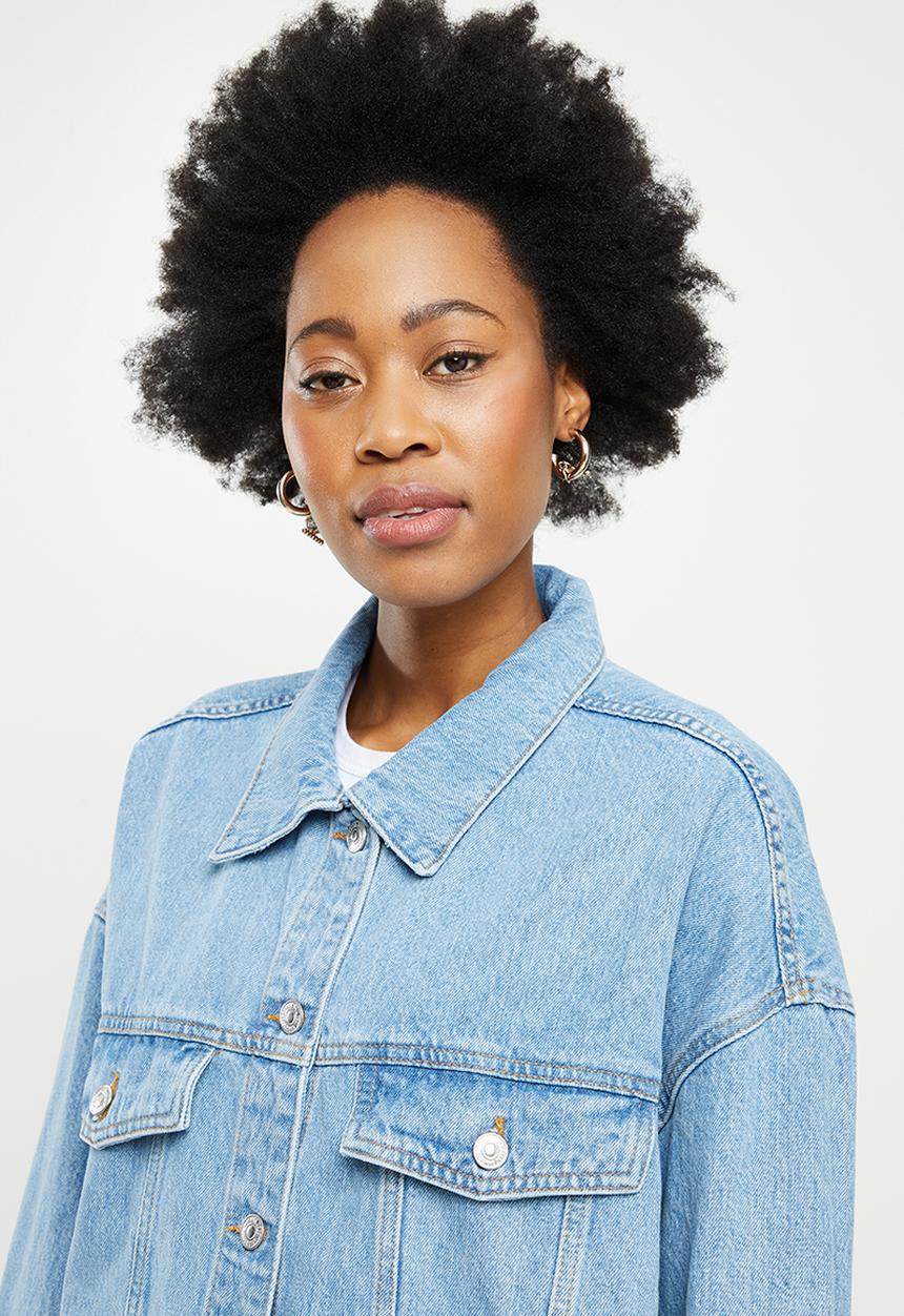 MANGO - Jacket dafne - mid blue