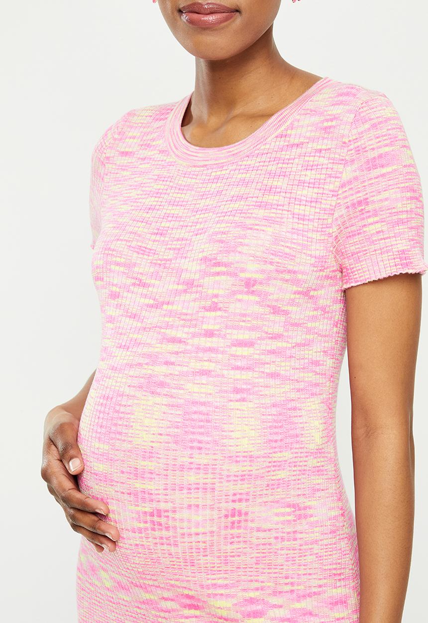 Cotton On - Maternity friendly space dye midi dress - pink cake spacedye