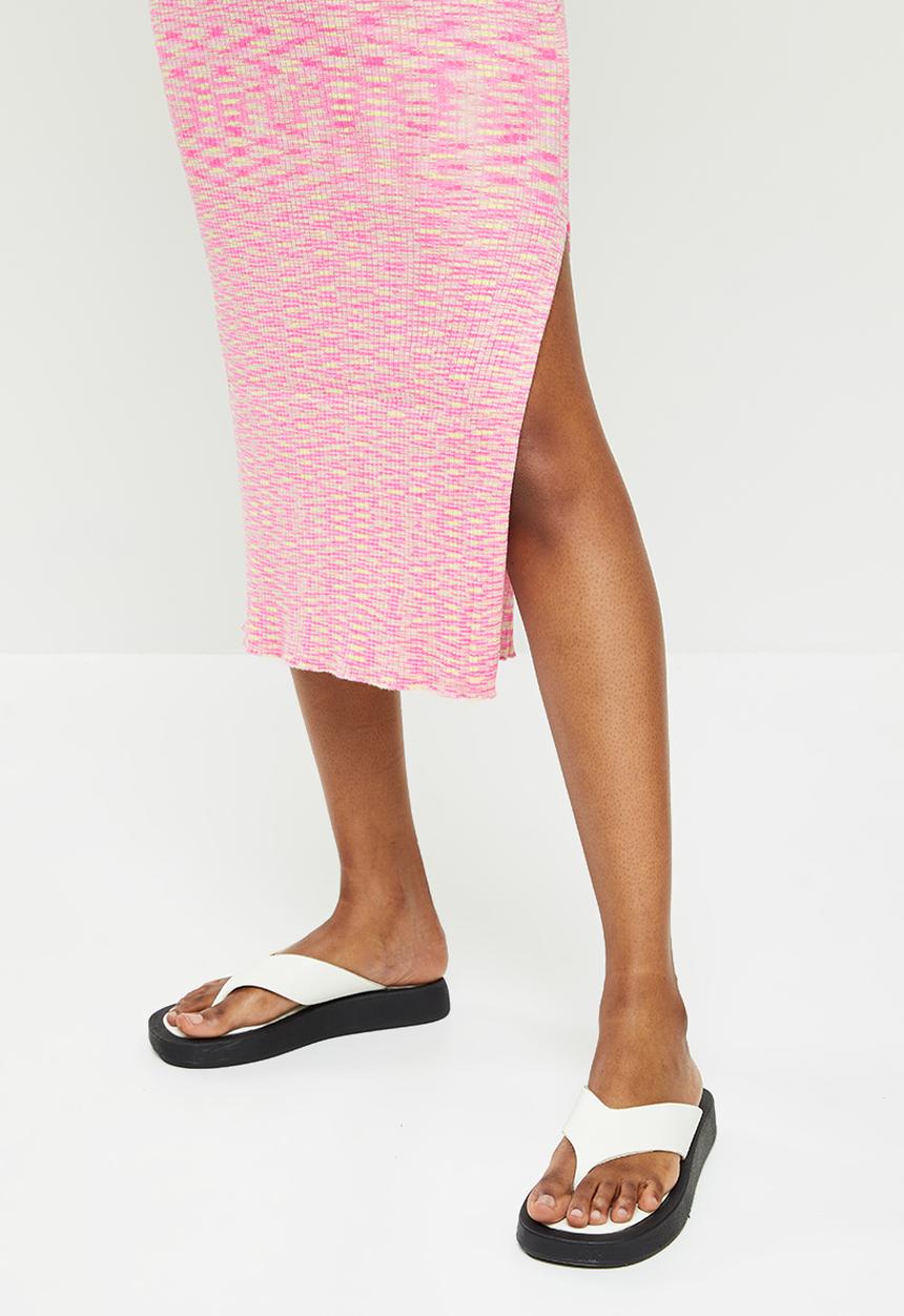 Cotton On - Maternity friendly space dye midi dress - pink cake spacedye