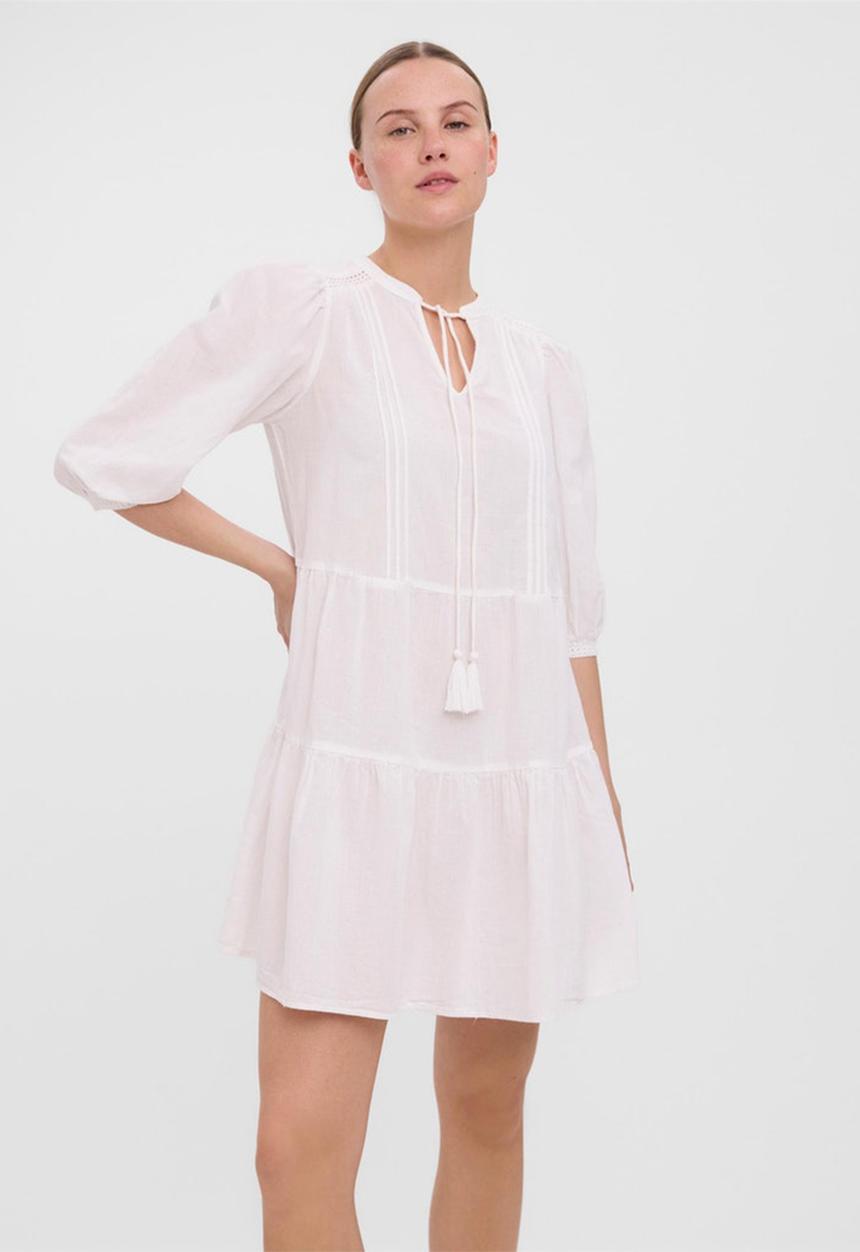 Vero Moda - Pretty 3/4 tunic - snow white