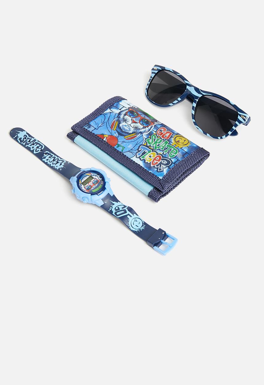 Character Group - Tiger sunnies, watch & wallet set - blue