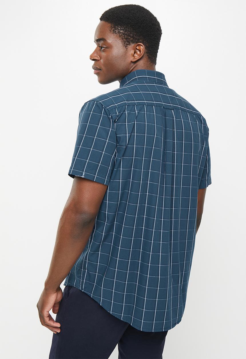 JEEP - Short sleeve yarn dyed check - navy