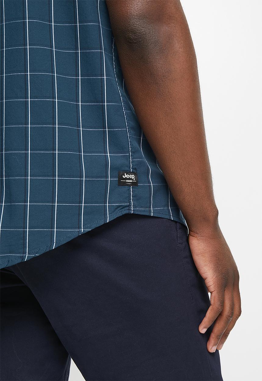 JEEP - Short sleeve yarn dyed check - navy