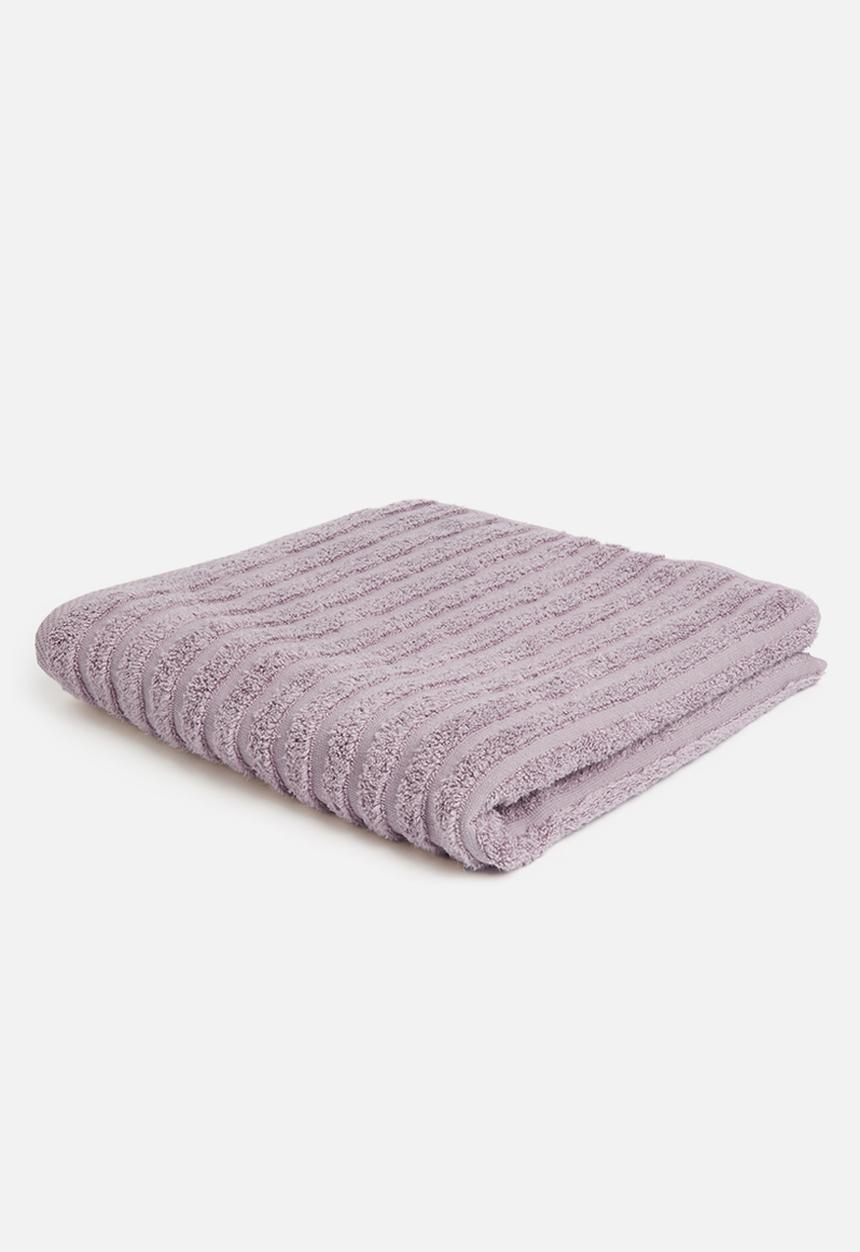 Sixth Floor - Ribbed zero twist woven towel - mauve