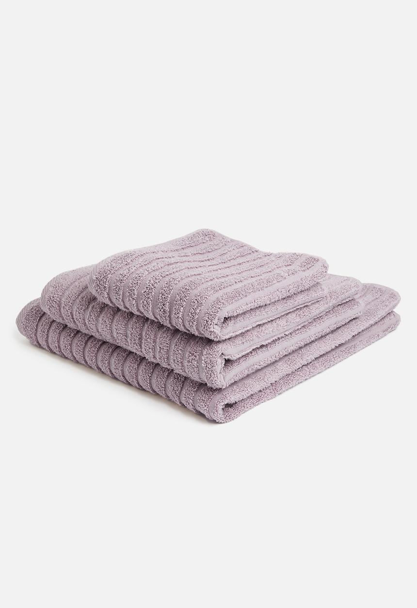 Sixth Floor - Ribbed zero twist woven towel - mauve