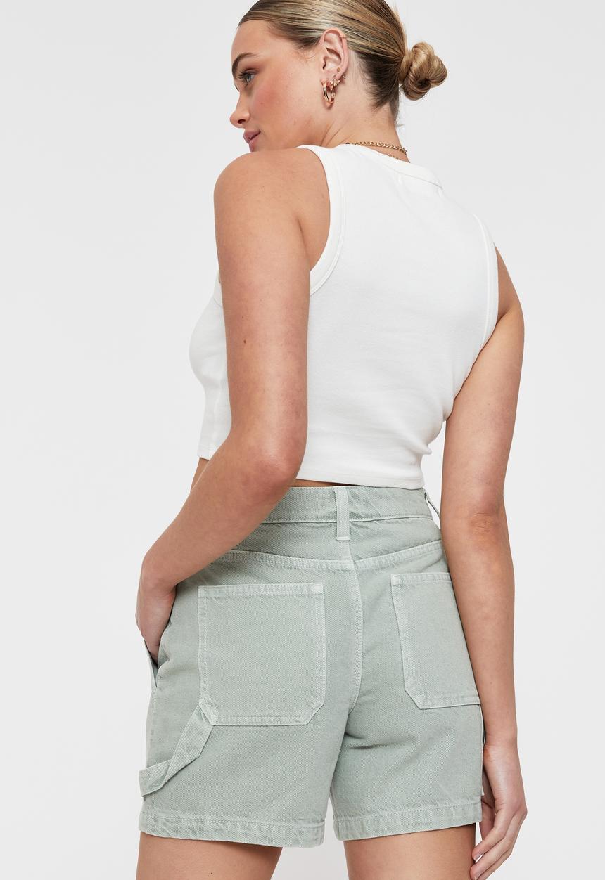 Supré  - Skater denim short - muted green