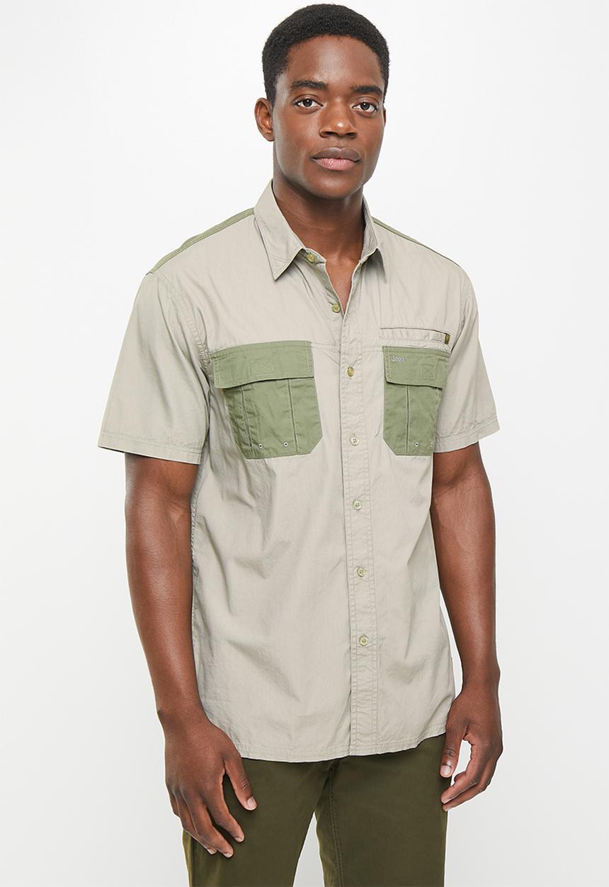 JEEP - Safari shirt with back vent - khaki/stone