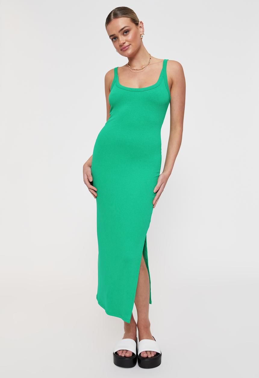Supré  - Kera rib midi dress - apple green