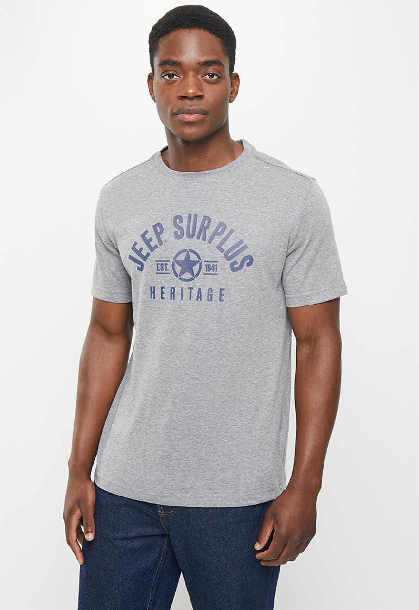 JEEP - Fashion print graphic tee - heather grey melange
