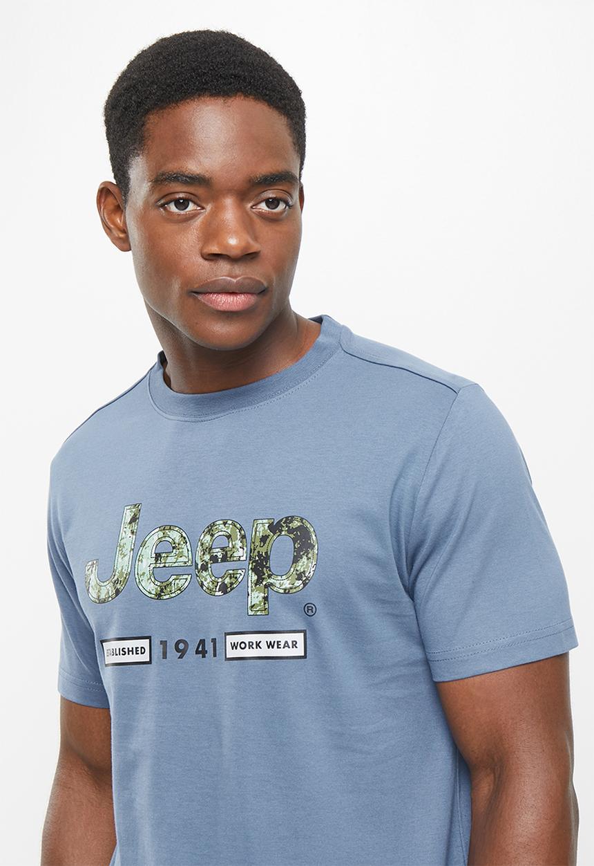 JEEP - Logo strong tee - vintage blue