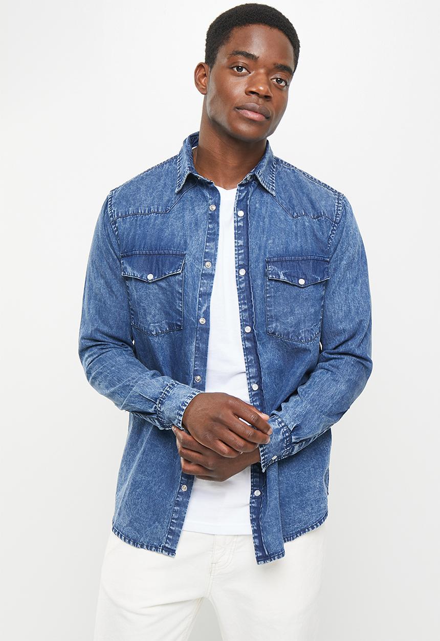 Vertigo - Vertigo stretch denim shirt - rinse wash denim